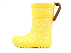 Bisgaard rubber boot yellow with peace signs
